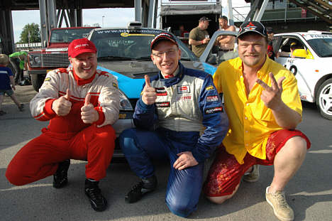 De tre bedste ved NCC RallySprint 2007: (f.v.) Lars Kragh, nummer to, Ib Kragh, vinder, Henning Fabricius, nummer tre.